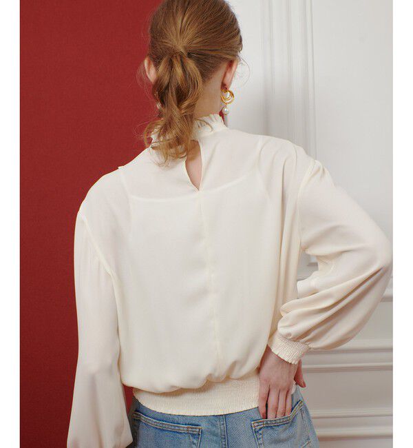 LOULOU WILLOUGHBY「【LOULOU WILLOUGHBY】スタンドフリルシャーリングブラウス」|シャツ・ブラウス|