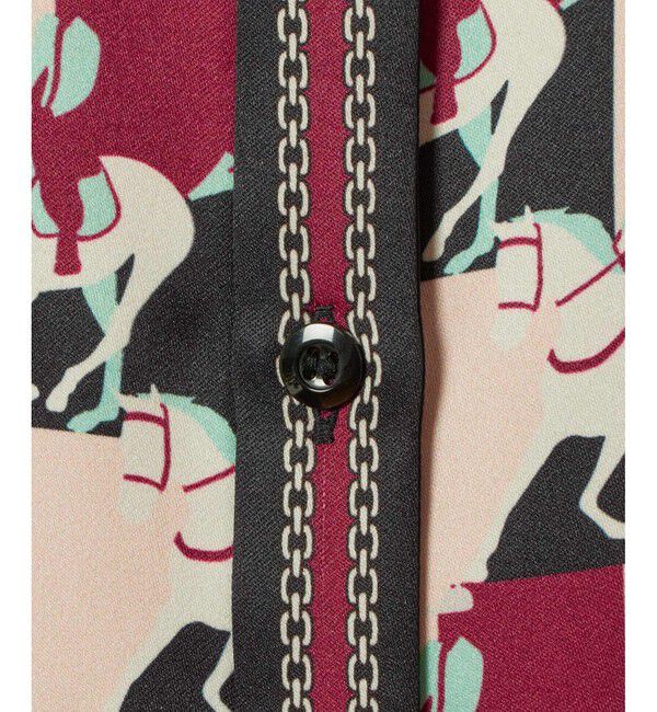 LOULOU WILLOUGHBY「【LOULOU WILLOUGHBY】ホースジオメトリックプリントシャツワンピース」|ワンピース|