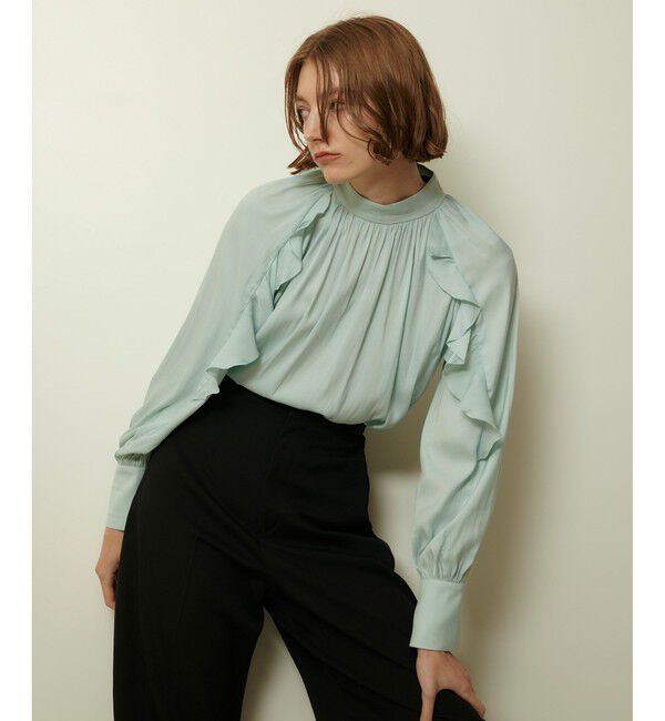 allureville「フリルスリーブブラウス」|シャツ・ブラウス|ミントグリーン