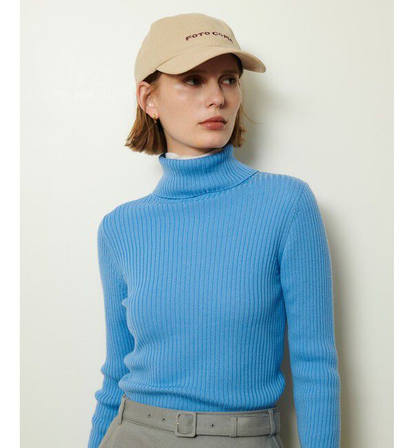 allureville「2WAYネックリブタートル」|ニット・セーター|サックス