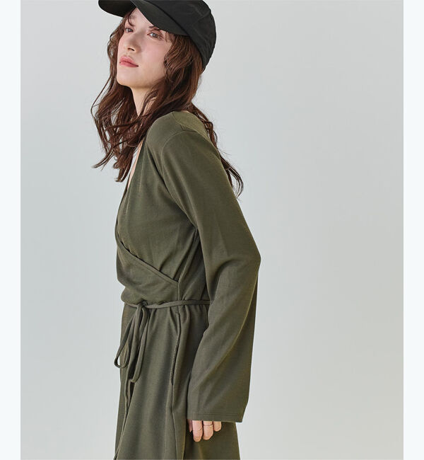 SEA DRESS「細リブカシュクールオールインワン」|コンビネゾン|