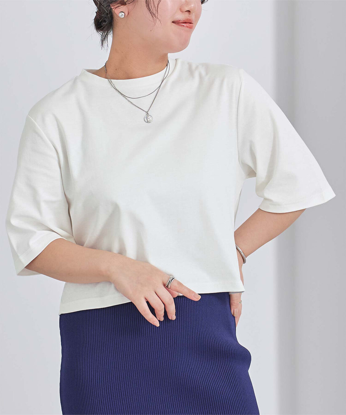 ur's「汗染み防止クロップドTシャツ」|Tシャツ・カットソー|ホワイト