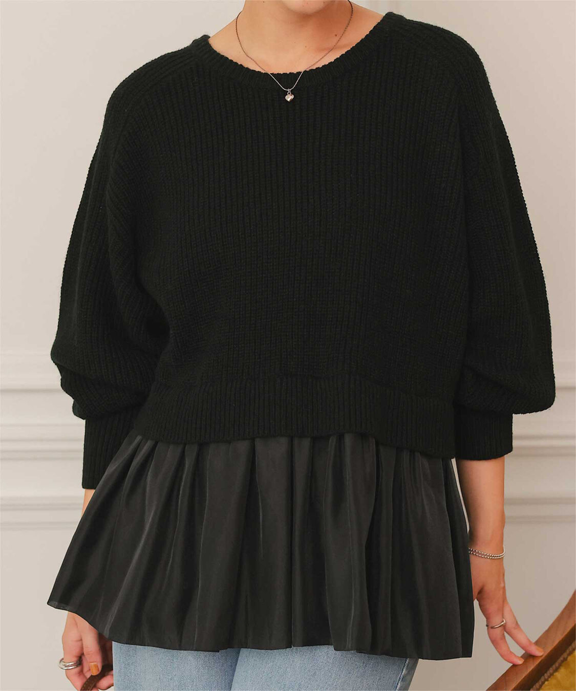 titivate「シアーペプラムドッキングニットプルオーバー」|ニット・セーター|