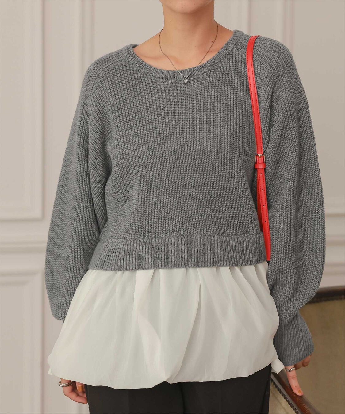 titivate「シアーペプラムドッキングニットプルオーバー」|ニット・セーター|