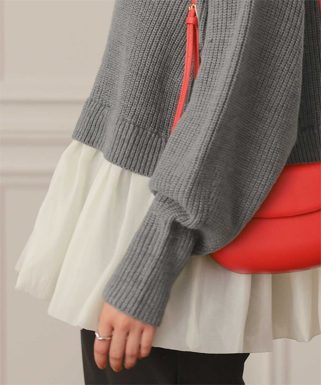 titivate「シアーペプラムドッキングニットプルオーバー」|ニット・セーター|