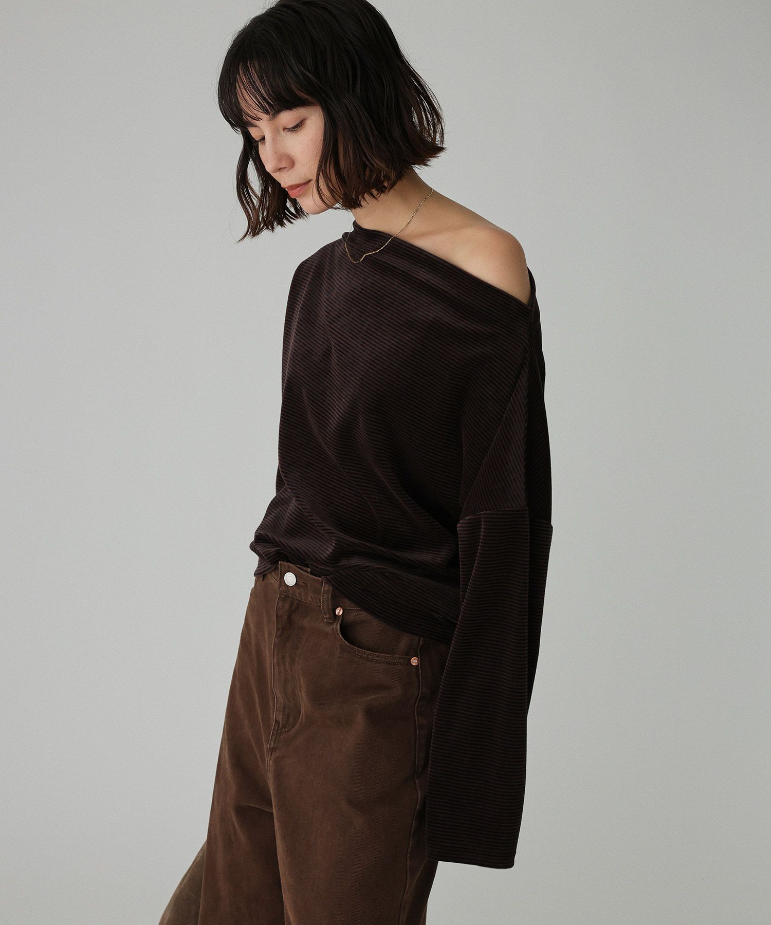 BABYLONE「【洗濯可】ベロアドレーププルオーバー」|Tシャツ・カットソー|