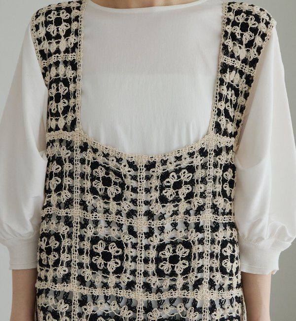  「【25AW】配色カギ針編み風ワンピース」|ワンピース|