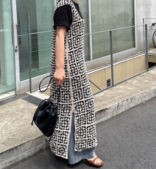  「【25AW】配色カギ針編み風ワンピース」|ワンピース|