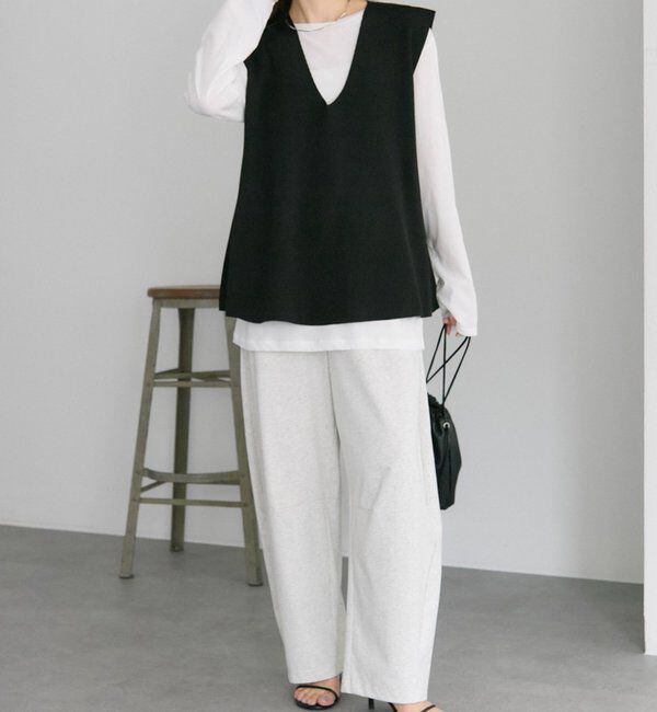  「スポンディッシュVネックニットベスト」|ニット・セーター|