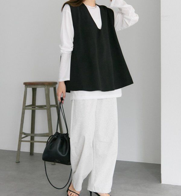  「スポンディッシュVネックニットベスト」|ニット・セーター|