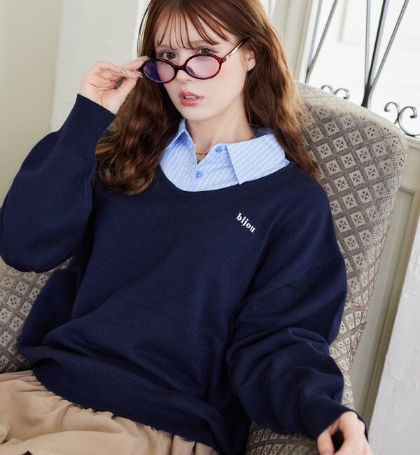  「シャツドッキングニット」|ニット・セーター|