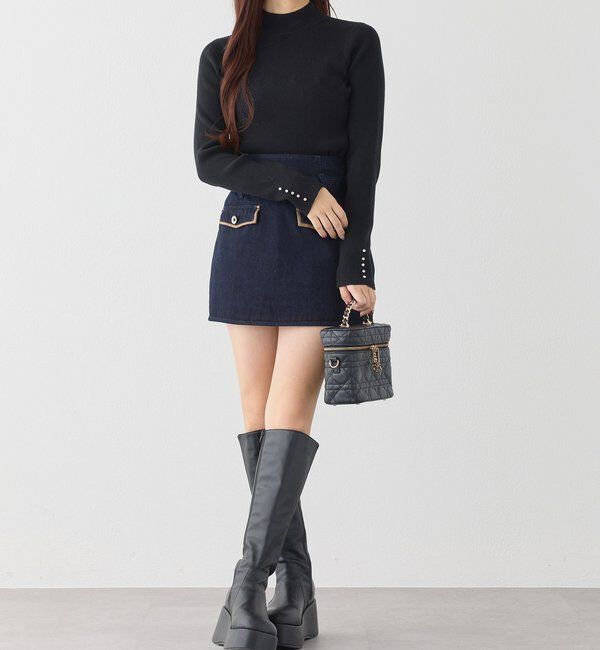  「袖ボタンプチハイニット」|ニット・セーター|