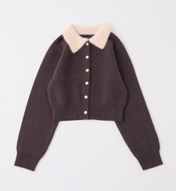  「シャギー襟配色ポロニット」|ニット・セーター|