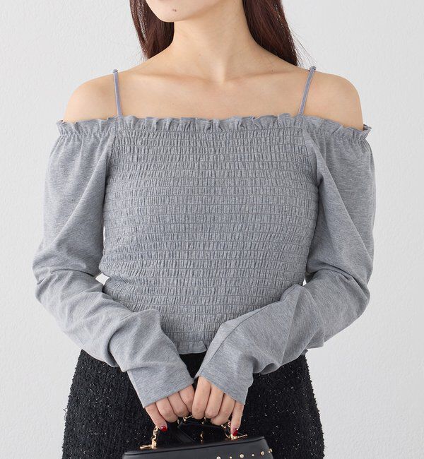  「肩リボンシャーリングインナー」|プルオーバー|