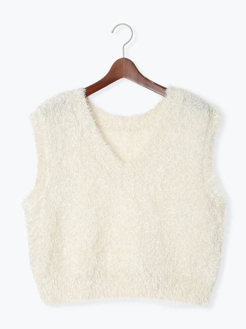 Te chichi TERRASSE「前後2WAYラメシャギーベスト《2025spring catalog item》」|ニット・セーター|