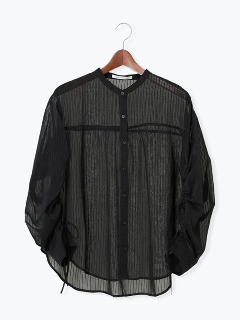 Te chichi TERRASSE「袖シャーリングシアーストライプブラウス」|シャツ・ブラウス|