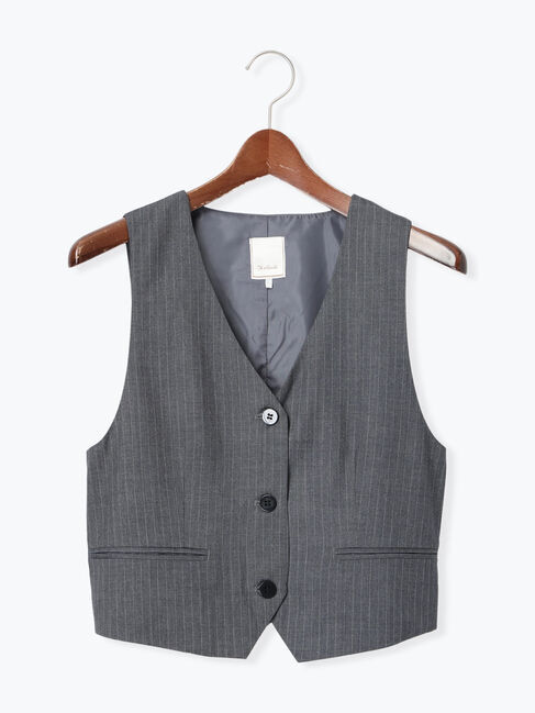 Te chichi「【宮本茉由着用】ストライプショートベスト《2025spring catalog item》」|シャツ・ブラウス|