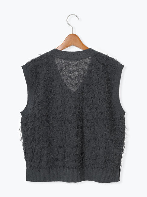 Lugnoncure「ジャカードフリンジベスト」|ニット・セーター|