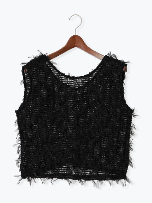 Te chichi TERRASSE「前後2WAYチュールフリンジベスト《2025summer catalog item》」|シャツ・ブラウス|