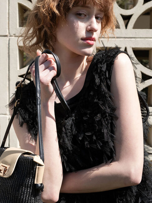 Te chichi TERRASSE「前後2WAYチュールフリンジベスト《2025summer catalog item》」|シャツ・ブラウス|