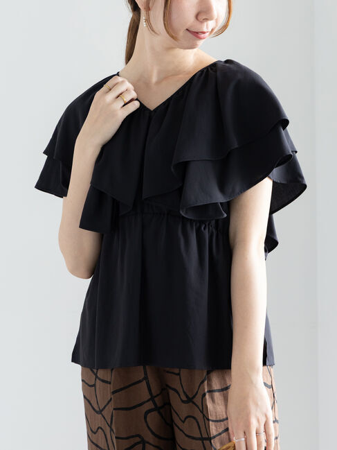 Te chichi「ラッフルフリルブラウス《2025summer catalog item》」|シャツ・ブラウス|ブラック