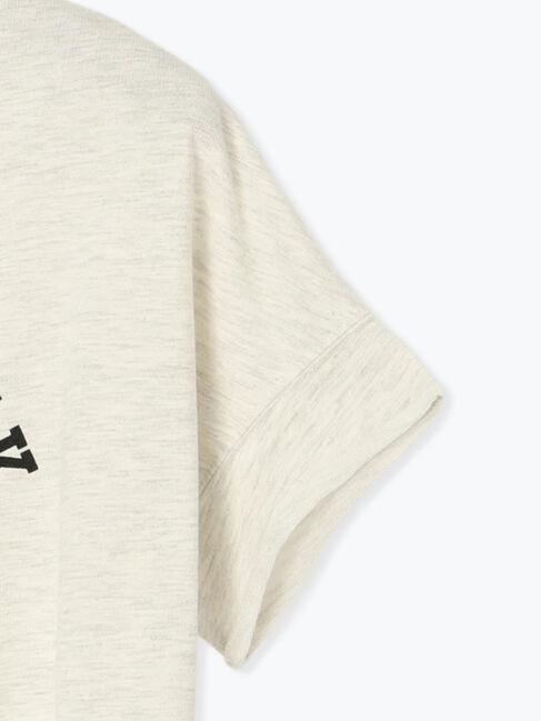 Lugnoncure「カレッジ風ロゴプリントミニ裏毛トップス」|Tシャツ・カットソー|