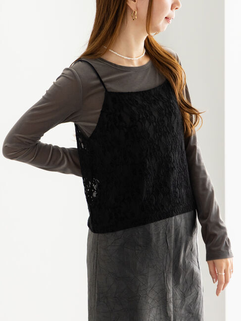 Te chichi「起毛レース前後2WAYキャミブラウス」|シャツ・ブラウス|