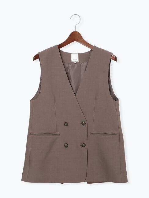 Te chichi「ノーカラーダブルブレストジレ」|ダウンベスト・ベスト|