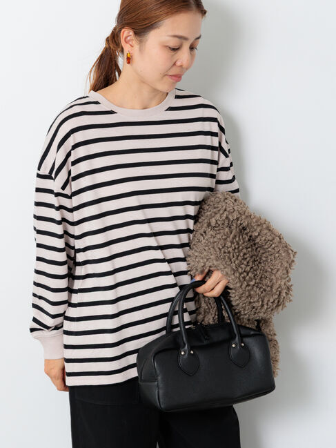 Lugnoncure「無地/ボーダー天竺長袖カットソー」|Tシャツ・カットソー|