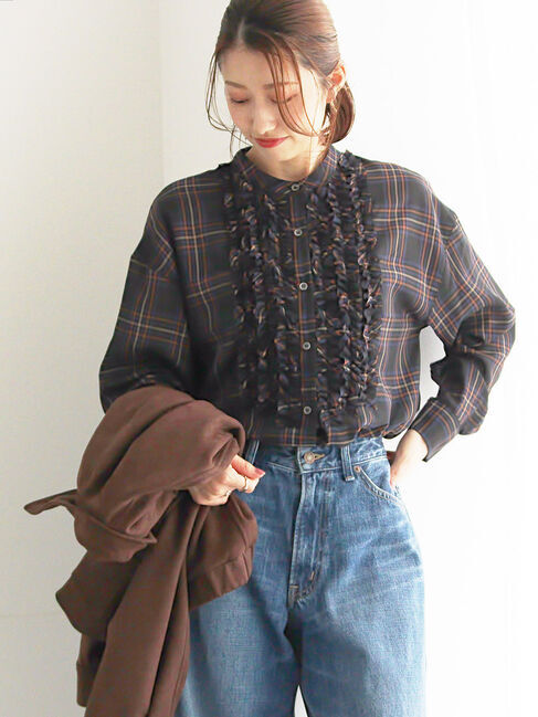 Te chichi「チェックフリルブラウス」|シャツ・ブラウス|