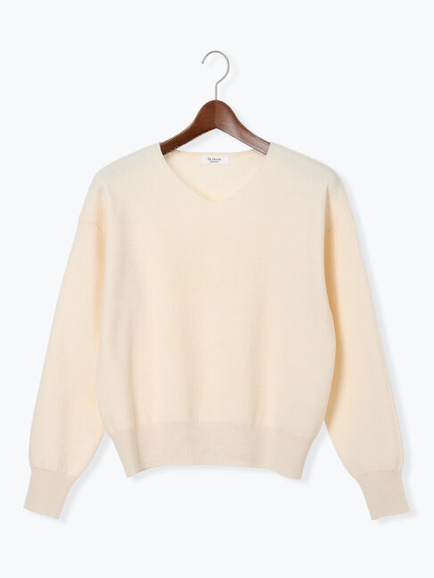 Te chichi TERRASSE「もちもちミラノリブVネックニット」|ニット・セーター|オフホワイト
