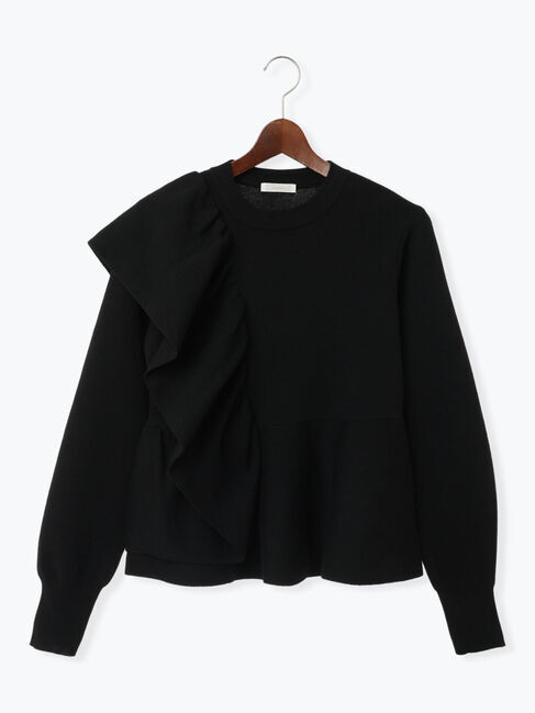 Te chichi「アシンメトリーフリルニット《2025winter catalog item》」|ニット・セーター|