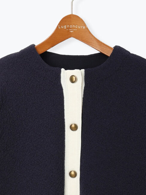 Lugnoncure「金釦配色ニットジャケット」|カーディガン|