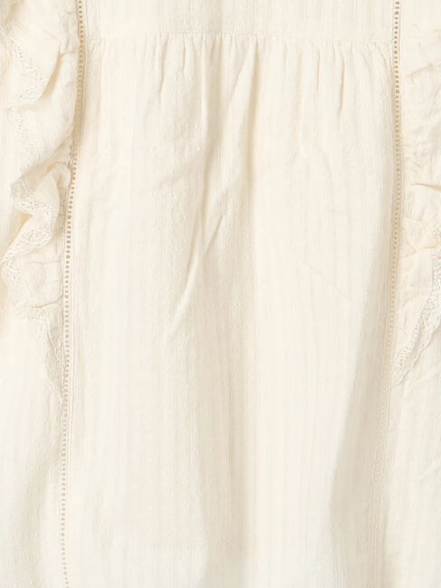 Samansa Mos2「ドビーストライプレースフリルブラウス」|シャツ・ブラウス|