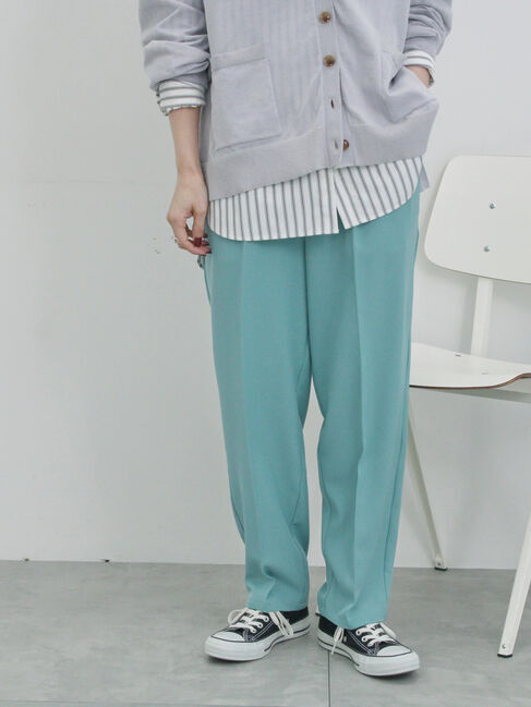 Samansa Mos2 blue「【イージーケア・吸水速乾】マルチスタイルテーパードパンツ」|その他|