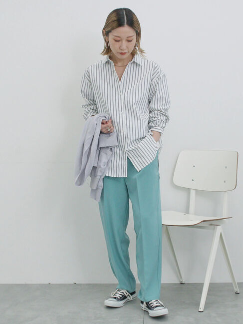 Samansa Mos2 blue「【イージーケア・吸水速乾】マルチスタイルテーパードパンツ」|その他|