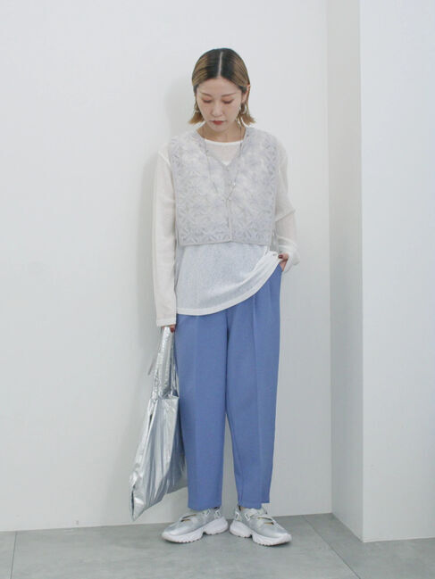 Samansa Mos2 blue「【イージーケア・吸水速乾】マルチスタイルテーパードパンツ」|その他|