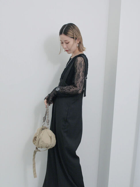 Samansa Mos2 blue「シャーリングミニドラムバッグ」|その他|