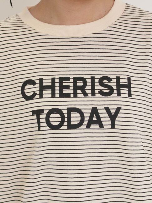 Samansa Mos2「袖口フリルメロウロゴプリントロンT」|Tシャツ・カットソー|