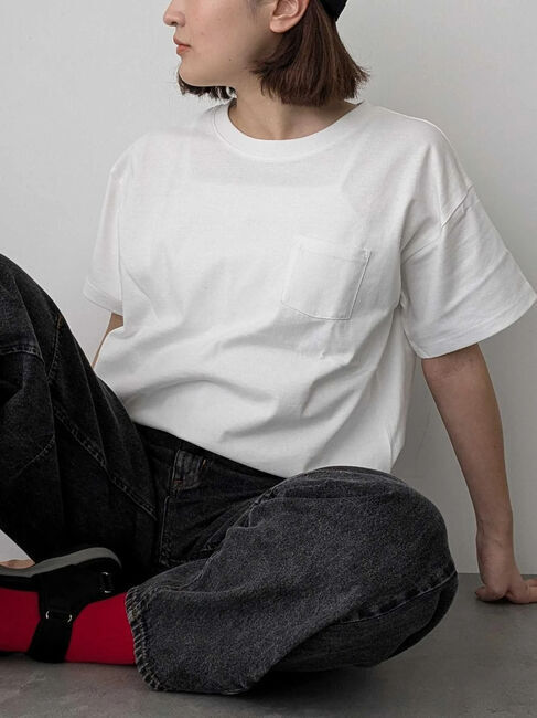 Samansa Mos2「【USAコットン】Tシャツ」|Tシャツ・カットソー|オフホワイト