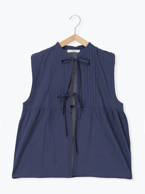 Samansa Mos2 blue「【Made in India】リボンベスト」|シャツ・ブラウス|