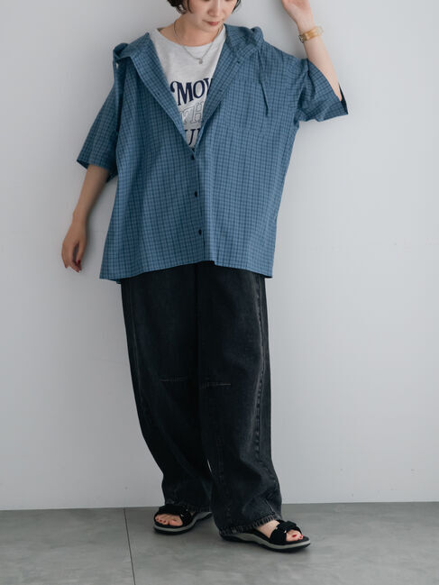 SM2「チェック柄フードシャツ」|シャツ・ブラウス|