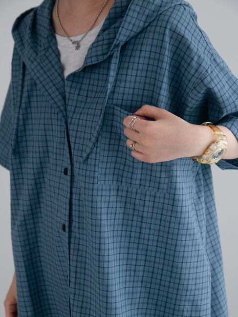 SM2「チェック柄フードシャツ」|シャツ・ブラウス|