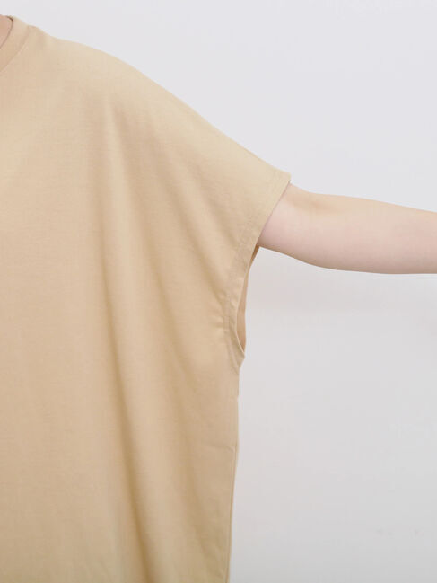 Samansa Mos2 blue「◎【接触冷感】ロゴプリントチュニック」|Tシャツ・カットソー|