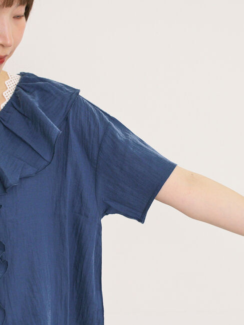 Samansa Mos2「フリルカラーブラウス」|シャツ・ブラウス|