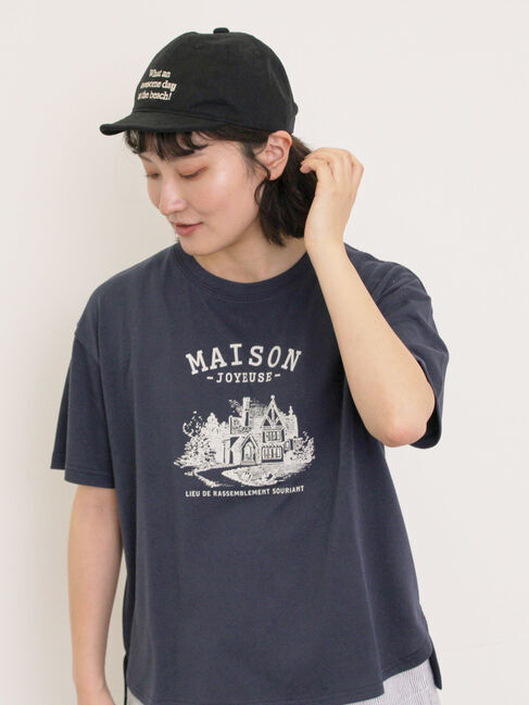 Samansa Mos2「建物プリントTシャツ」|Tシャツ・カットソー|