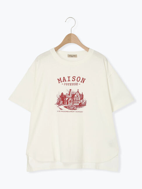 Samansa Mos2「建物プリントTシャツ」|Tシャツ・カットソー|