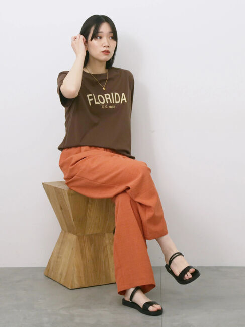 Samansa Mos2 blue「リネンタッチイージーパンツ」|その他|