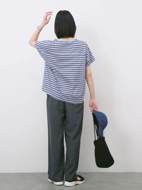 Samansa Mos2 blue「リネンタッチイージーパンツ」|その他|