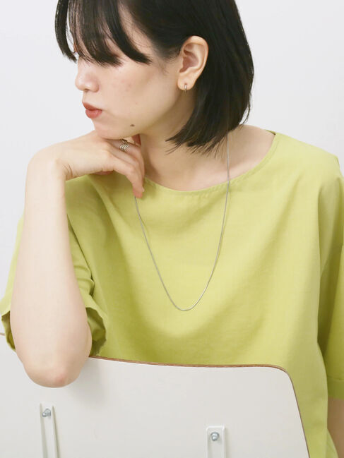 Samansa Mos2 blue「リネンタッチワイドブラウス」|シャツ・ブラウス|